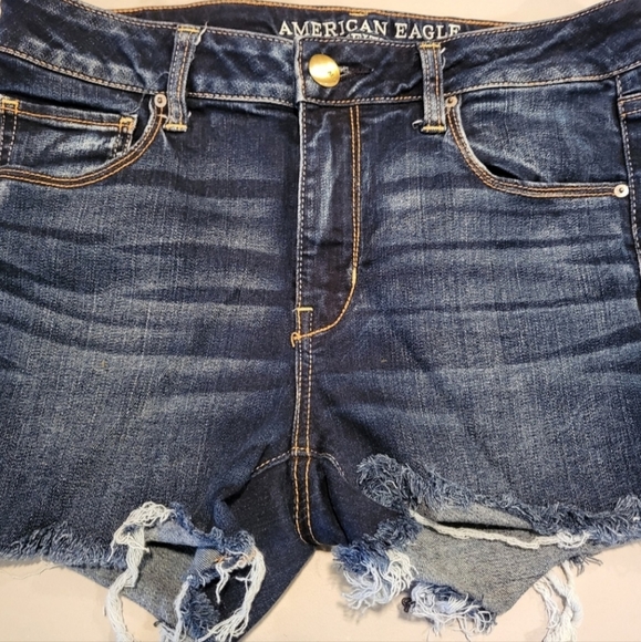American Eagle AEO Denim Shorts Sz 10 Super Stretch Skinny - Picture 3 of 9
